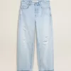 Pantalones de hombre en denim con efecto desgastado