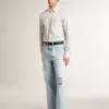 Pantalones de hombre en denim con efecto desgastado