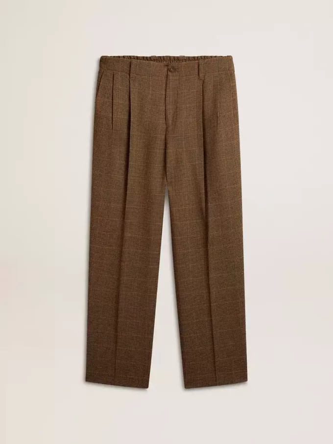 Pantalones de hombre en pata de gallo tricolor Pantalones de hombre en pata de gallo tricolor