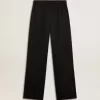 Pantalones de jogging ligeros de lana negra para mujer Pantalones de jogging ligeros de lana negra para mujer