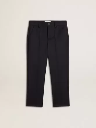 Pantalones de lana azul oscuro para niño Pantalones de lana azul oscuro para niño