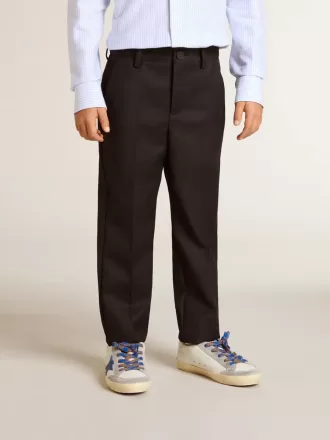 Pantalones de lana azul oscuro para niño Pantalones de lana azul oscuro para niño