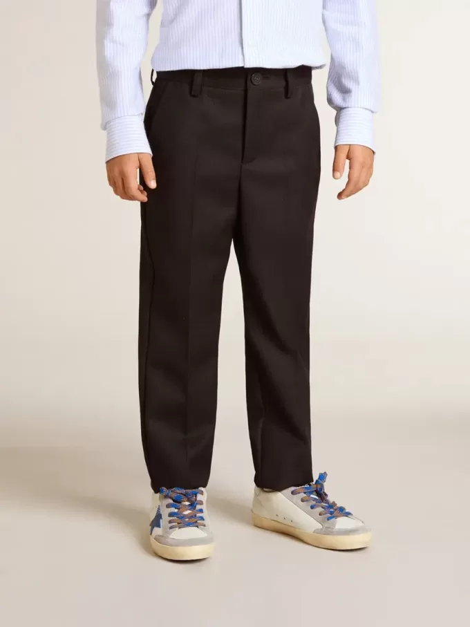 Pantalones de lana azul oscuro para niño