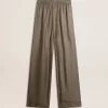 Pantalones de mujer de viscosa y seda con estampado floral Pantalones de mujer de viscosa y seda con estampado floral