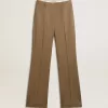 Pantalones de mujer en tejido de lana a medida gris paloma Pantalones de mujer en tejido de lana a medida gris paloma