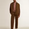Pantalones de pana verde oliva oscuro para hombre Pantalones de pana verde oliva oscuro para hombre