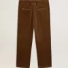 Pantalones de pana verde oliva oscuro para hombre Pantalones de pana verde oliva oscuro para hombre