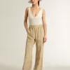 Pantalones de pijama para mujer en jacquard beige con estampado floral Pantalones de pijama para mujer en jacquard beige con estampado floral