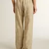 Pantalones de pijama para mujer en jacquard beige con estampado floral Pantalones de pijama para mujer en jacquard beige con estampado floral