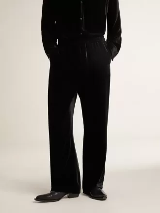 Pantalones de terciopelo negro para hombre