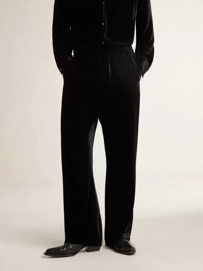 Pantalones de terciopelo negro para hombre Pantalones de terciopelo negro para hombre