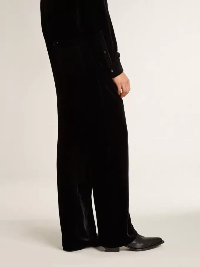 Pantalones de terciopelo negro para hombre Pantalones de terciopelo negro para hombre
