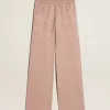 Pantalones de viscosa rosa con estampado floral para mujer Pantalones de viscosa rosa con estampado floral para mujer