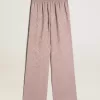 Pantalones de viscosa rosa con estampado floral para mujer Pantalones de viscosa rosa con estampado floral para mujer