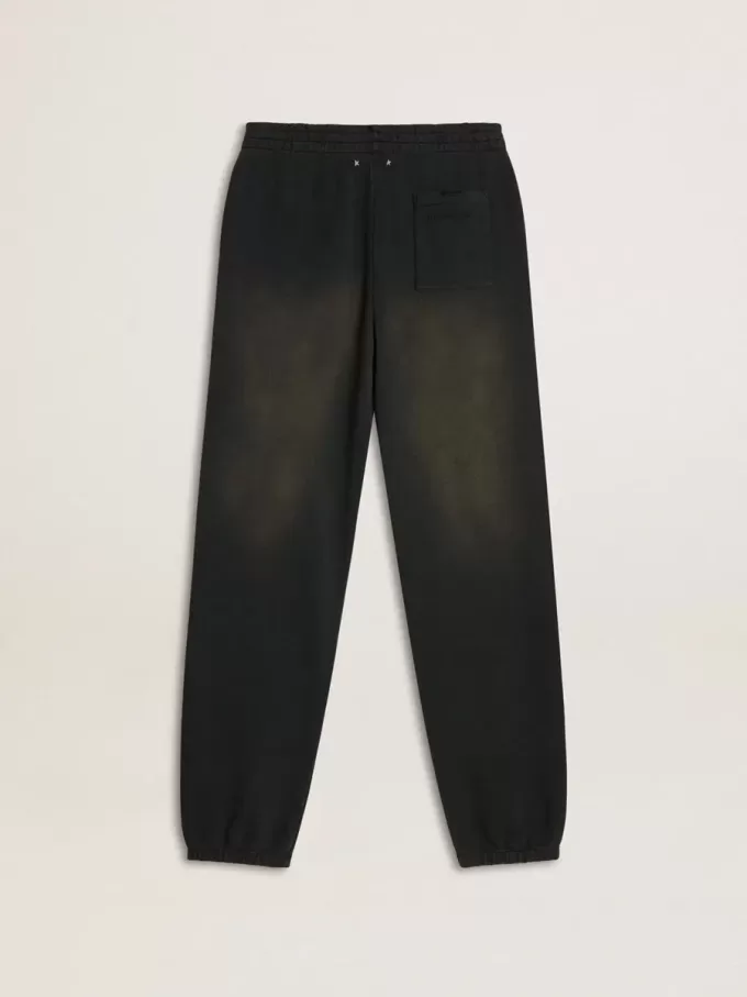 Pantalones deportivos unisex lavados en negro Pantalones deportivos unisex lavados en negro