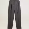 Pantalones holgados de mujer en lana azul celeste Pantalones holgados de mujer en lana azul celeste