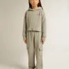 Pantalones joggers cargo de algodón gris jaspeado con bordados. Pantalones joggers cargo de algodón gris jaspeado con bordados.