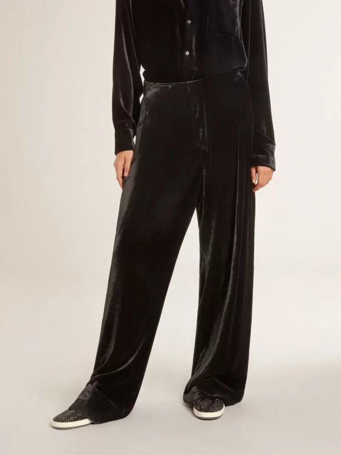 Pantalones negros con efecto terciopelo Pantalones negros con efecto terciopelo
