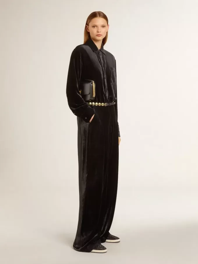 Pantalones negros con efecto terciopelo Pantalones negros con efecto terciopelo