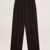 Pantalones negros de mezcla de lana y viscosa Pantalones negros de mezcla de lana y viscosa