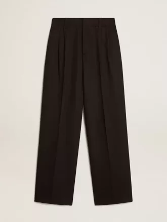 Pantalones negros de mezcla de lana y viscosa
