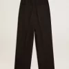 Pantalones negros de mezcla de lana y viscosa Pantalones negros de mezcla de lana y viscosa