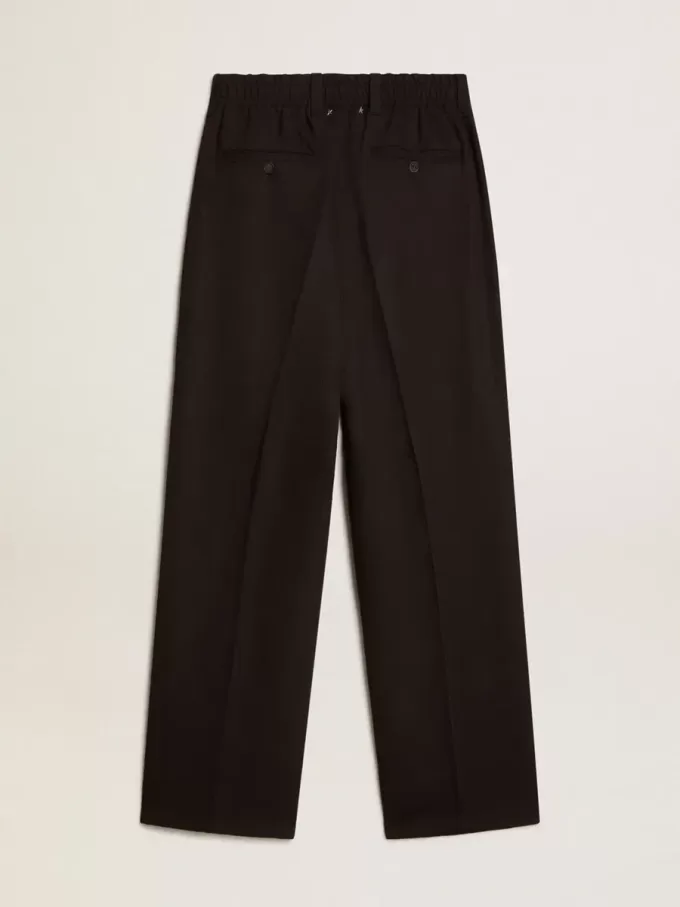 Pantalones negros de mezcla de lana y viscosa Pantalones negros de mezcla de lana y viscosa