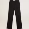 Pantalones negros suaves para mujer en mezcla de lana Pantalones negros suaves para mujer en mezcla de lana