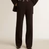 Pantalones negros suaves para mujer en mezcla de lana Pantalones negros suaves para mujer en mezcla de lana