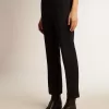 Pantalones pitillo de lana azul oscuro para mujer Pantalones pitillo de lana azul oscuro para mujer