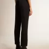 Pantalones pitillo de lana azul oscuro para mujer Pantalones pitillo de lana azul oscuro para mujer