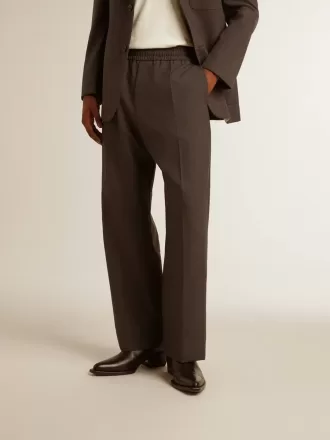 Pantalones suaves para hombre en lana gris antracita