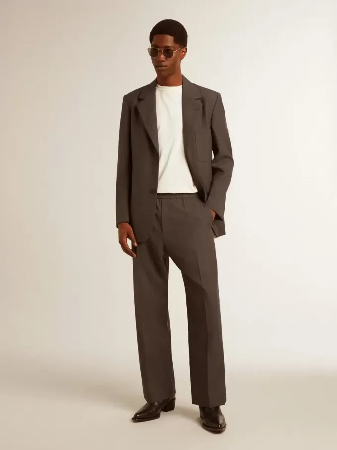 Pantalones suaves para hombre en lana gris antracita Pantalones suaves para hombre en lana gris antracita