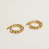 Pendientes de aro con cadena y eslabones trenzados en color oro antiguo Pendientes de aro con cadena y eslabones trenzados en color oro antiguo