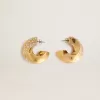 Pendientes de aro dorados con cristales Pendientes de aro dorados con cristales