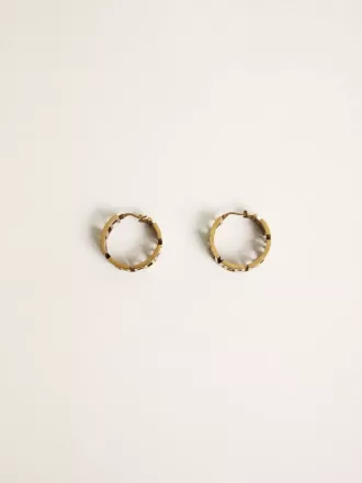 Pendientes de aro en color oro antiguo con la inscripción «Forever For You» Pendientes de aro en color oro antiguo con la inscripción «Forever For You»