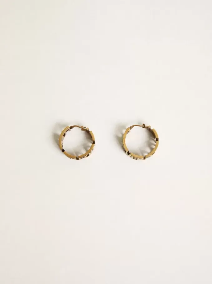 Pendientes de aro en color oro antiguo con la inscripción «Forever For You» Pendientes de aro en color oro antiguo con la inscripción «Forever For You»
