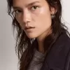 Pendientes de botón Déco para mujer en color oro antiguo con cristales Pendientes de botón Déco para mujer en color oro antiguo con cristales