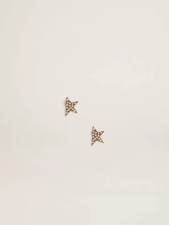 Pendientes de botón para mujer en color oro antiguo con cristales Pendientes de botón para mujer en color oro antiguo con cristales