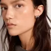 Pendientes de botón para mujer en color oro antiguo con cristales Pendientes de botón para mujer en color oro antiguo con cristales