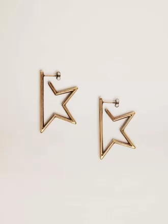 Pendientes de mujer con colgante en color oro antiguo Star Pendientes de mujer con colgante en color oro antiguo Star
