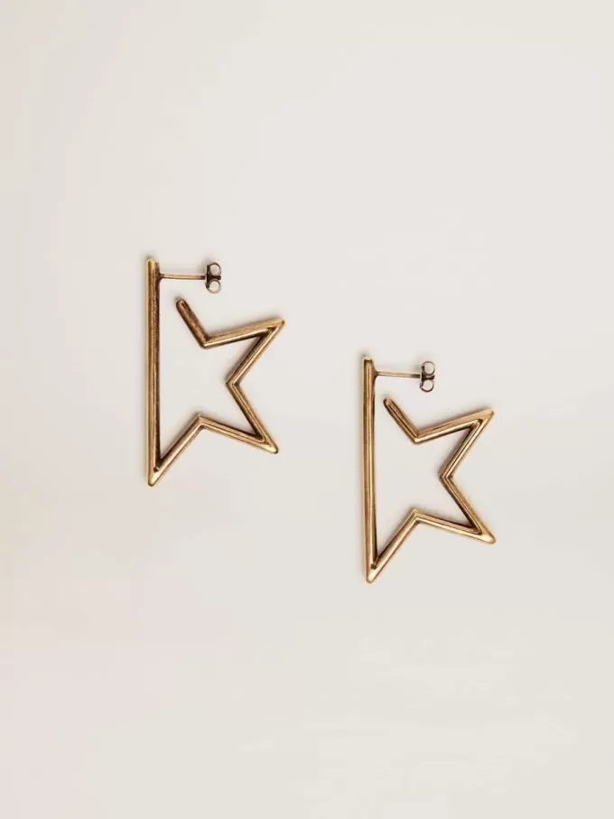 Pendientes de mujer con colgante en color oro antiguo Star Pendientes de mujer con colgante en color oro antiguo Star