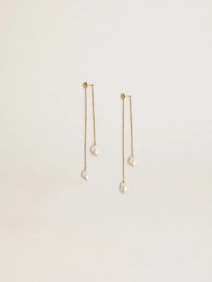 Pendientes largos con perlas Pendientes largos con perlas
