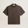 Polo de algodón para hombre en gris antracita con bordado Polo de algodón para hombre en gris antracita con bordado