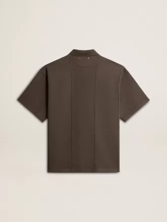 Polo de algodón para hombre en gris antracita con bordado