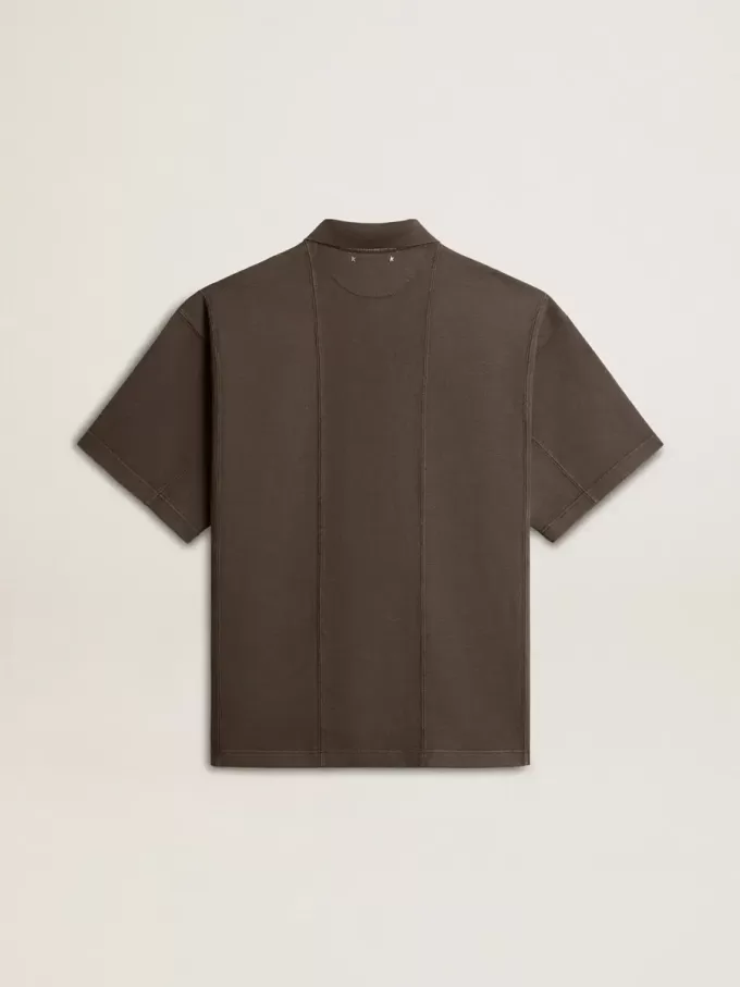 Polo de algodón para hombre en gris antracita con bordado Polo de algodón para hombre en gris antracita con bordado