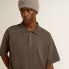 Polo de algodón para hombre en gris antracita con bordado Polo de algodón para hombre en gris antracita con bordado