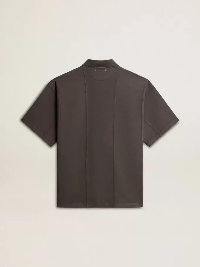 Polo de algodón para hombre en gris antracita con bordado Polo de algodón para hombre en gris antracita con bordado