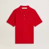 Polo de hombre en piqué de algodón rojo Polo de hombre en piqué de algodón rojo