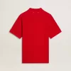 Polo de hombre en piqué de algodón rojo Polo de hombre en piqué de algodón rojo
